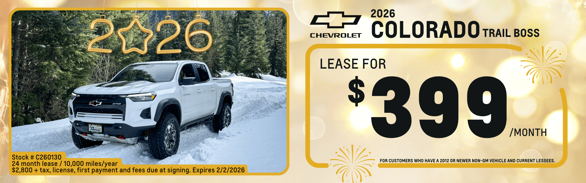 Colorado Trail Boss Lease offer