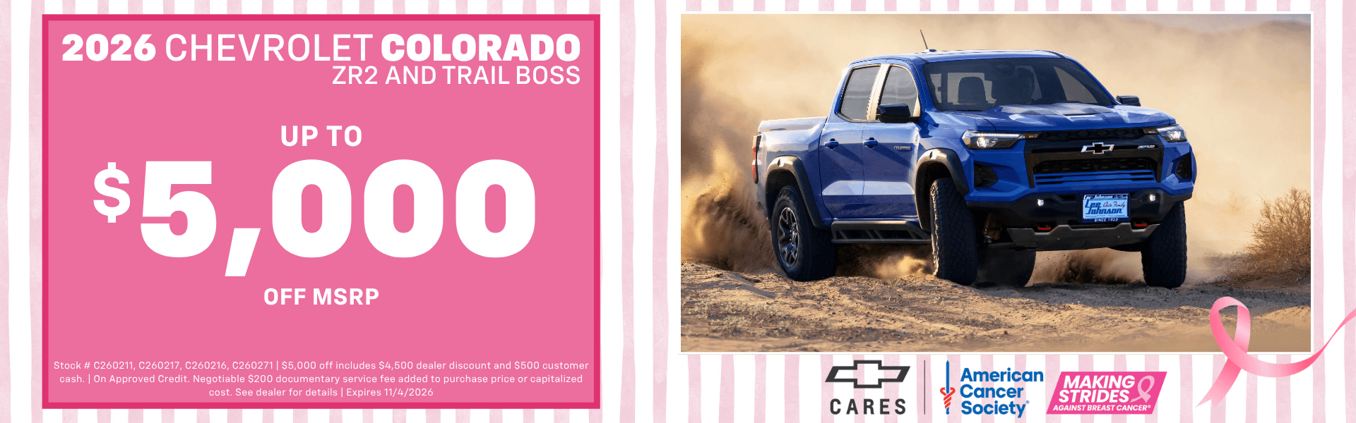 Colorado October Special at Lee Johnson Chevrolet