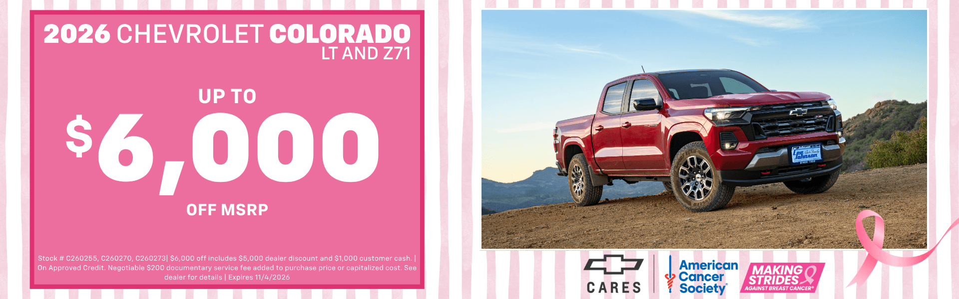 Colorado October Special at Lee Johnson Chevrolet